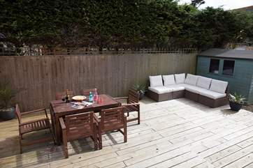 Enjoy breakfast in the morning sun, or maybe a pre-dinner drink and some nibbles.