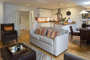 Stylish yet comfortable living for four on the first floor.