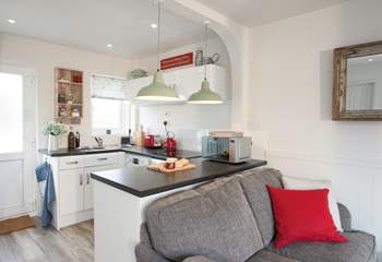 There is a contemporary kitchen which is well-equipped so you can make all your tasty meals whilst on holiday, just bring your favourite food!