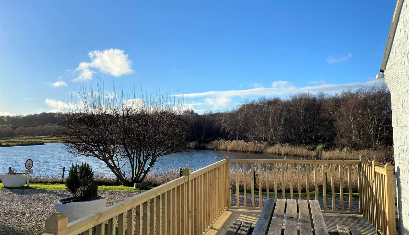A lovely enclosed decking area to the side of Hove To.