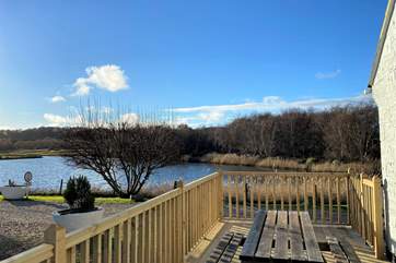 A lovely enclosed decking area to the side of Hove To.