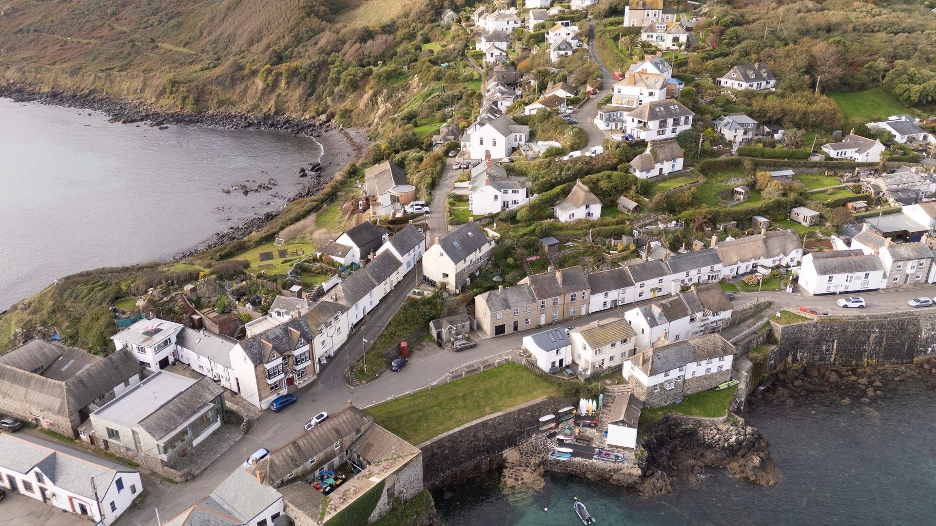 Jubilee Cottage is on the left-hand side of the road coming into the heart of Coverack.