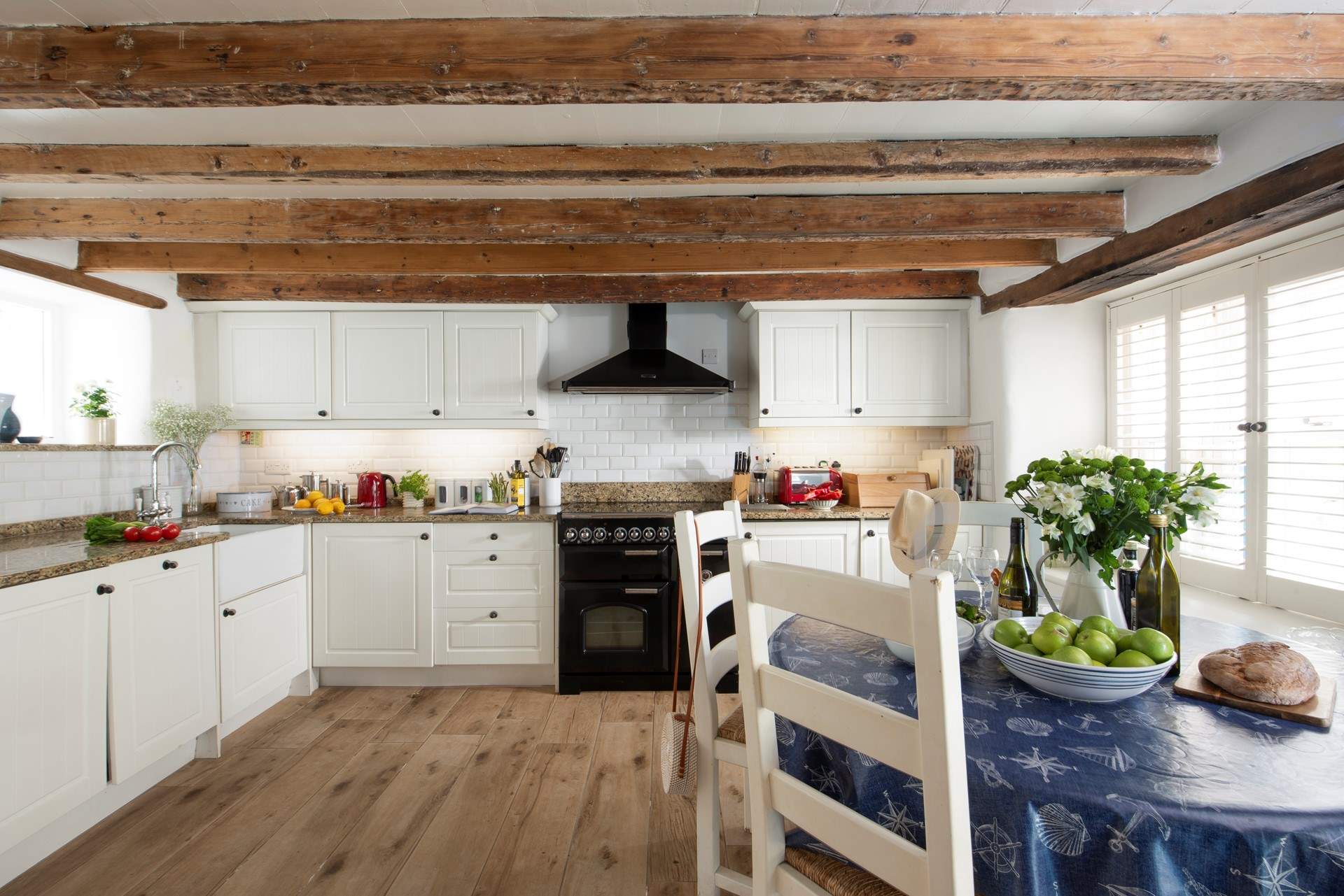 The characterful open plan kitchen/diner.