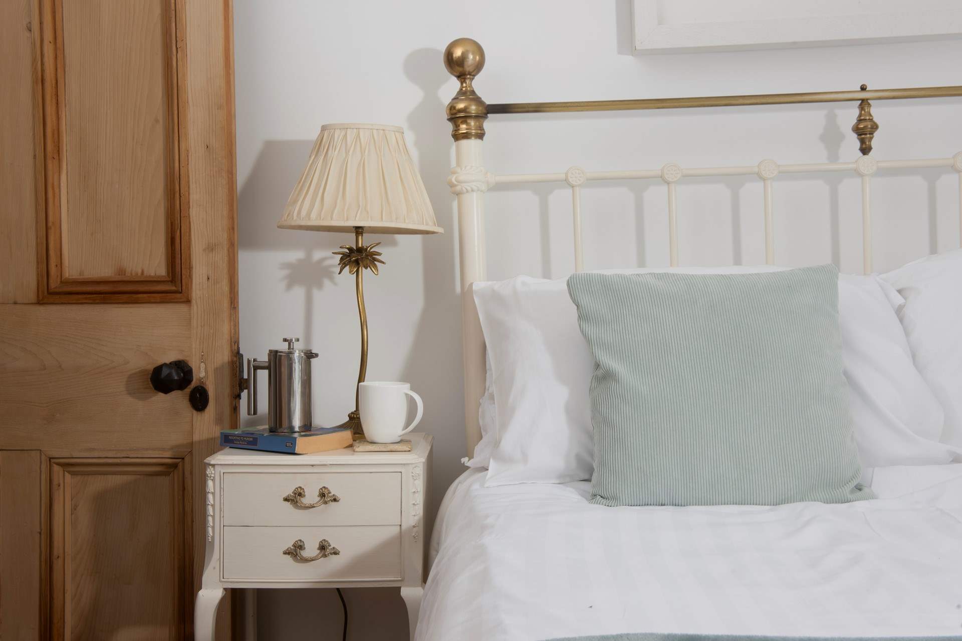 Coffee in bed, overlooking the sea.