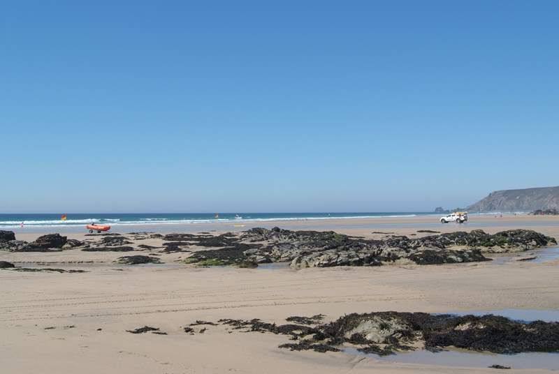 Porthtowan on the north coast is a family-friendly surfing beach, just half an hour away by car.