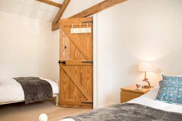 The high ceilings upstairs give a spacious feel.
