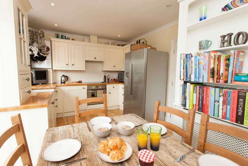 The kitchen is a lovely size to cook everyones favourite treats or to prep your pimms for a day by the pool!