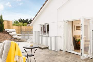 The terrace outside the first floor landing, the perfect place for morning coffee and evening drinks.