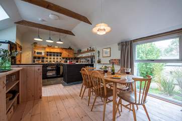 The kitchen/dining-area on the first floor.