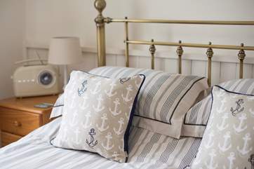 Snuggle up in an antique bed.