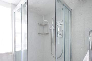 The shower cubicle.