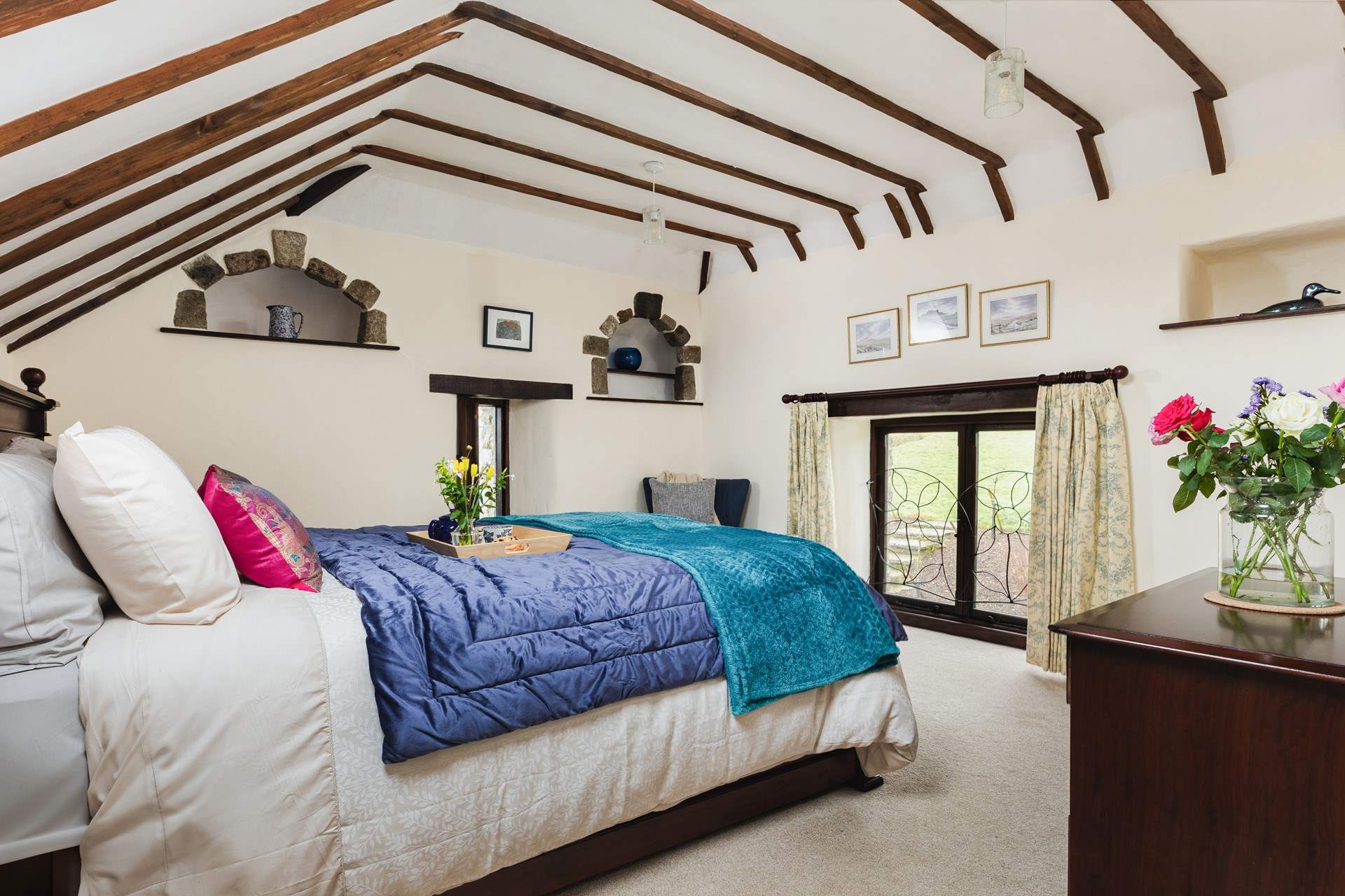 Bedroom One has some lovely features and a king-size bed.