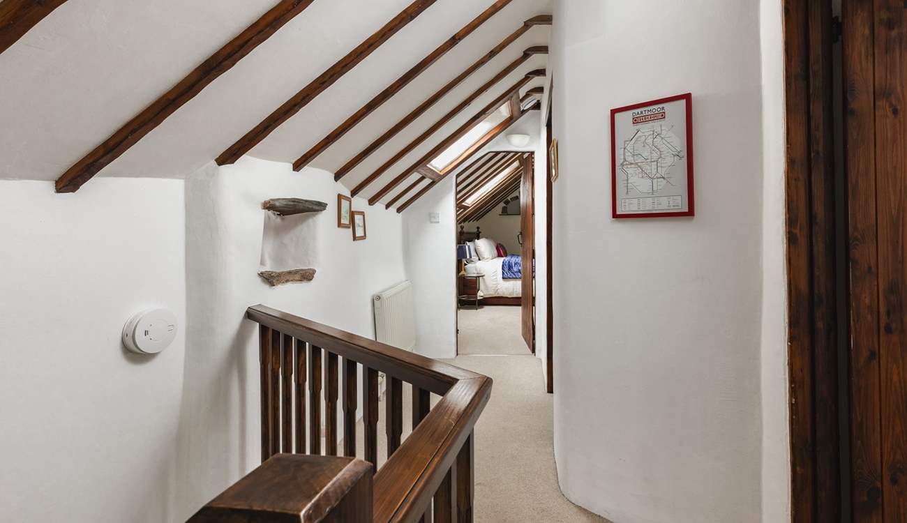 There are exposed beams throughout.