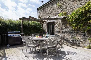 Perfect spot for a barbecue whilst watching the games unfold in the garden.