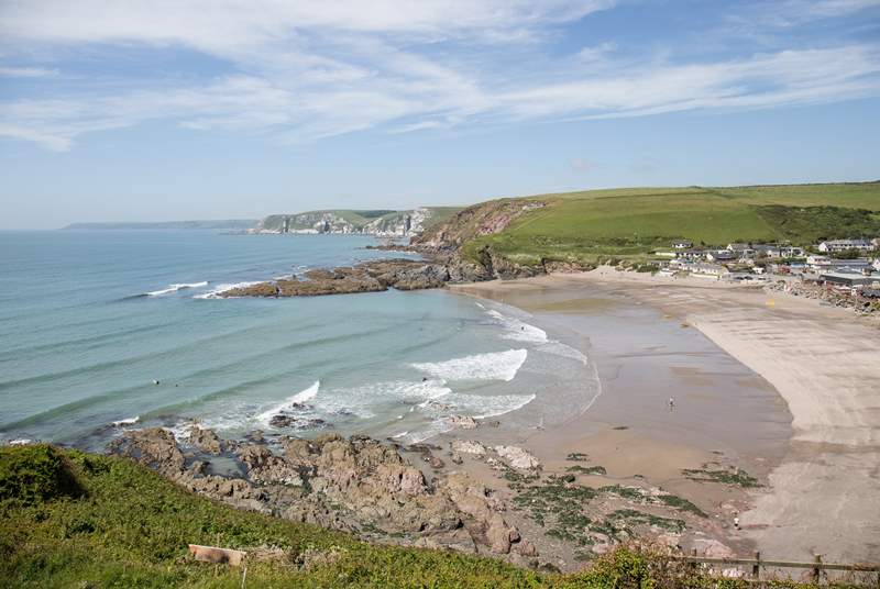 Challaborough beach, just round the corner from Bigbury-on-Sea beach. You're spoilt for choice.