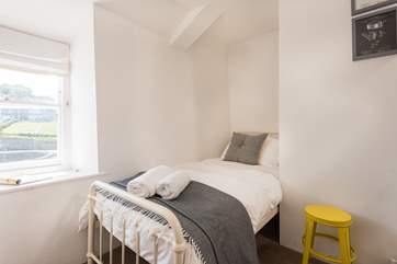 One of the twin beds.