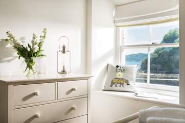 The lovely view from the window of the twin bedroom.
