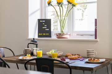 Enjoy sitting in the sunny kitchen.