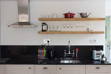A well-equipped kitchen.