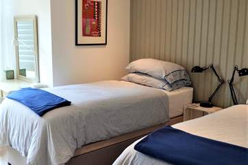 The super-king size bed can be split to make twin beds.