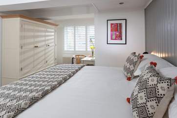 The super king-size bed can be split into twin beds.