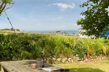 Sea views can be enjoyed from the garden.