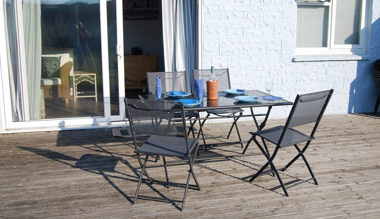 Dining on the decking is a must do on a warm sunny evening.