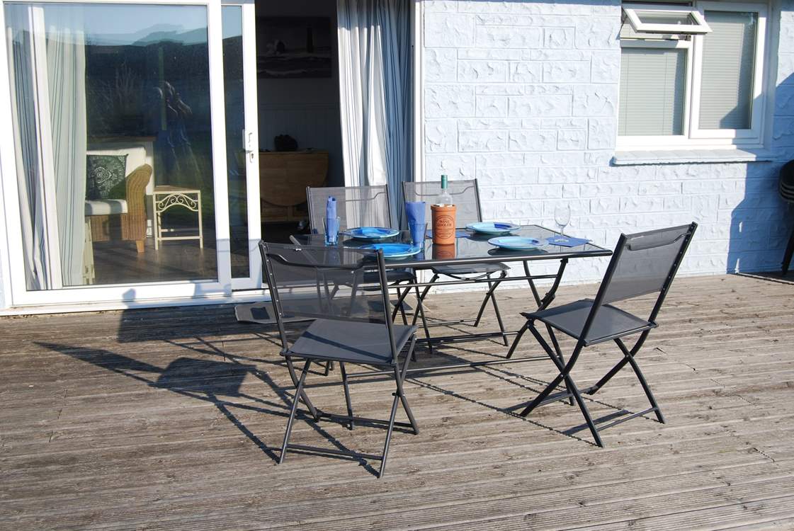 Dining on the decking is a must do on a warm sunny evening.