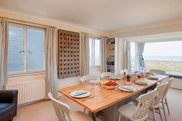 With seating for twelve around the dining-room table, get everybody together to talk about the lovely day you have had exploring the Isle of Wight.