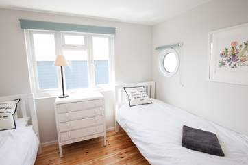 On the first floor is this beautiful twin bedroom, suitable for the adults or the children in your party.