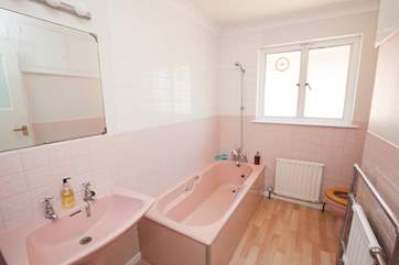 This bathrooom is convenient for the two bedrooms on the ground floor.