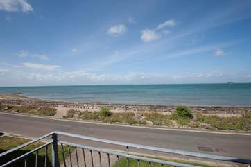 From the balcony you can see all the way across the water to Portsmouth and Southsea.