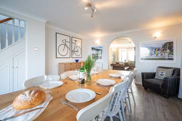 The dining-room provides a social atmosphere and overlooks the Solent.