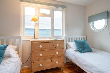 The twin bedroom on the first floor.