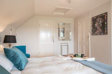 The comfortable main bedroom on the first floor...