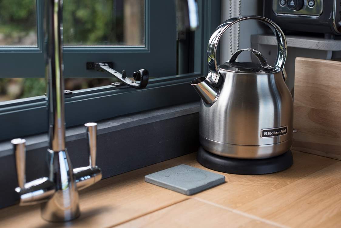 A kettle is provided for that all-important morning cuppa.