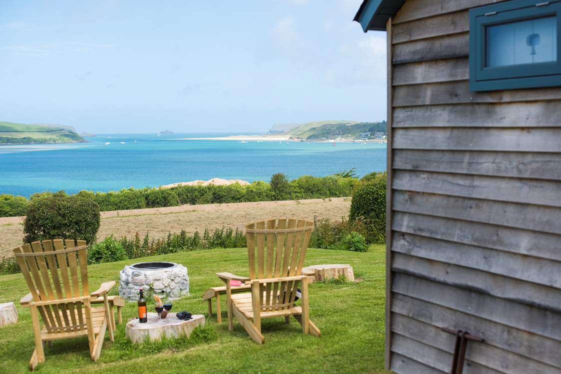 Tregwelan Shepherd's Hut has a wonderful view of the Camel Estuary.