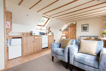 The living area is open plan.