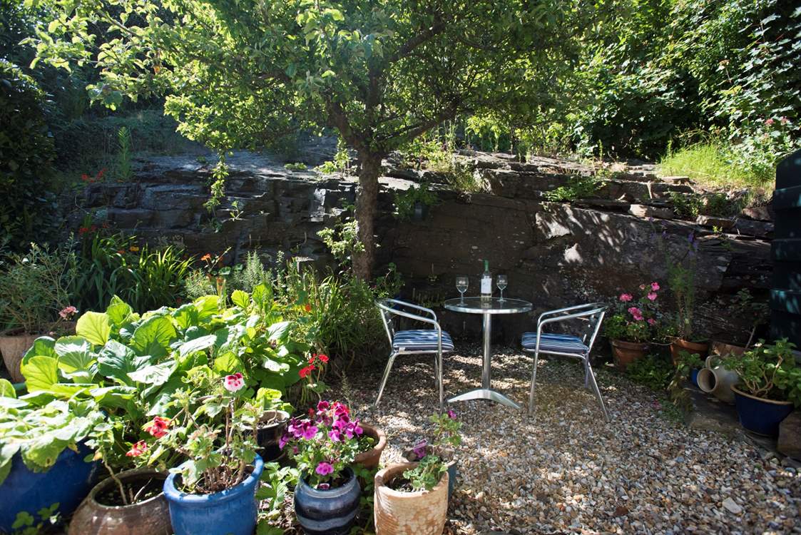 The terrace at the back of the house.