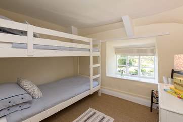The third bedroom has 3ft bunk-beds. The top bunk is suitable for children only.