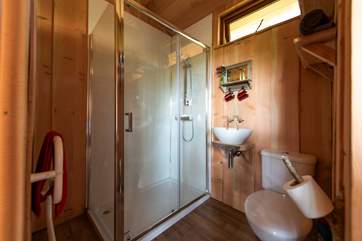 The en suite shower-room is really roomy.