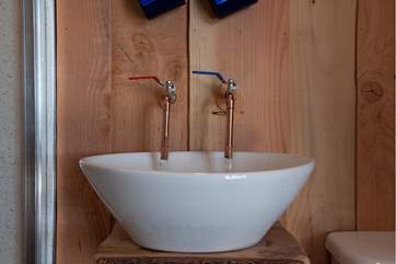 The pretty copper taps.