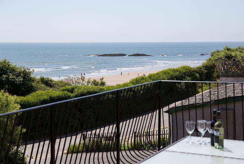 What a stunning view! Step out of your lounge onto this amazing decked balcony with unrivalled sea/beach views.