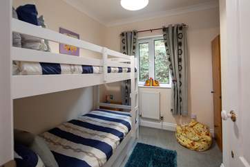 Bedroom 4 is the bunk bedroom. An extra child (under the age of 10 years) can be accommodated in the top bunk.