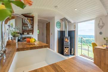 The wood-burner will keep you cosy whatever the weather.