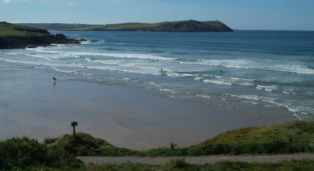 The beach at Polzeath is a surfer's paradise