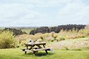 Alfresco dining with views of the rolling hills