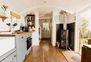 The spacious living area has everything you need for a dreamy escape