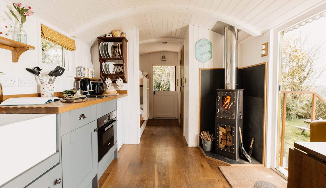 The spacious living area has everything you need for a dreamy escape