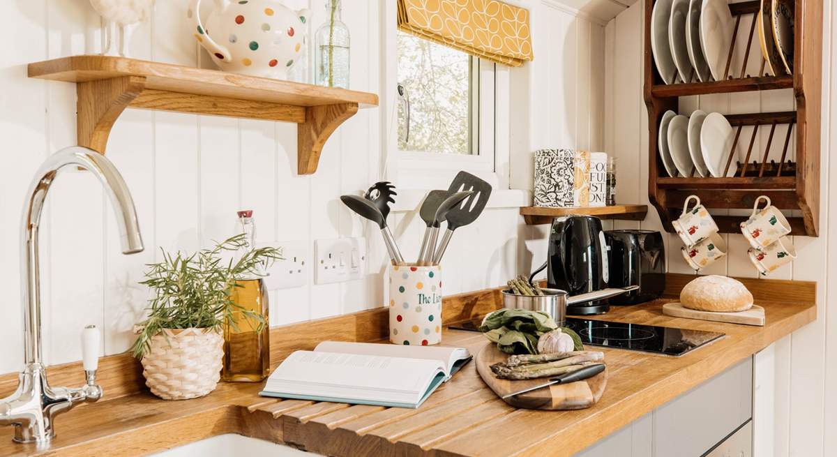 Cook up a feast in the charming kitchen